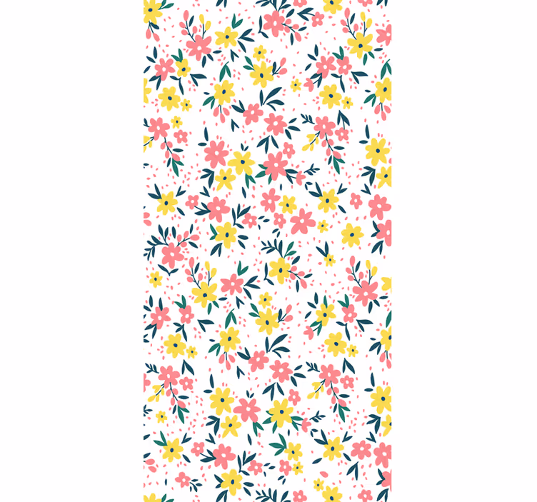 Kleurrijk stijlvol patroon bloemen behang - TenStickers