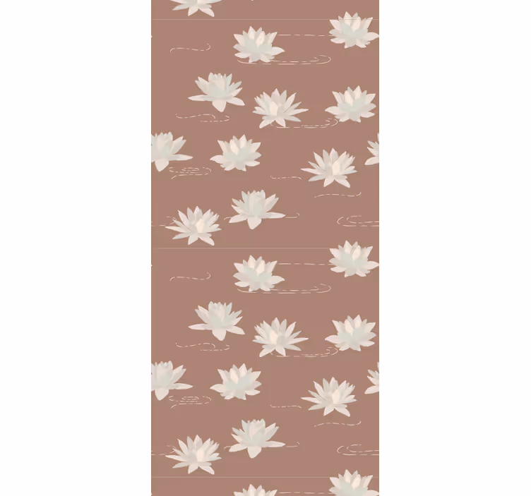 Lotusbloempatroon bloemen behang - TenStickers