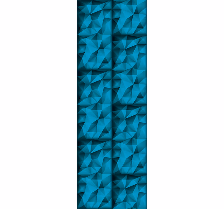 Getextureerd blauw patroon behang driehoeken - TenStickers