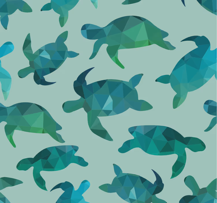 Zeeschildpadden patroon dieren behang - TenStickers