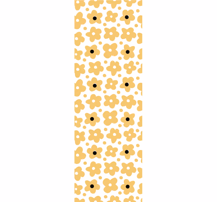 Geel eenvoudig motief bloemen behang - TenStickers
