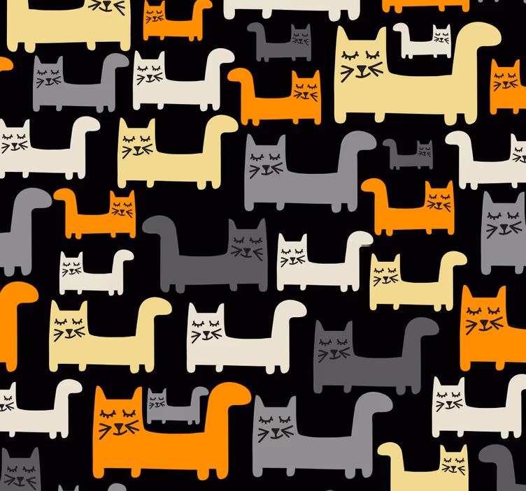 Origineel motief katten behang - TenStickers
