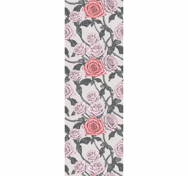 Rozenwijnstok patroon bloemen behang - TenStickers