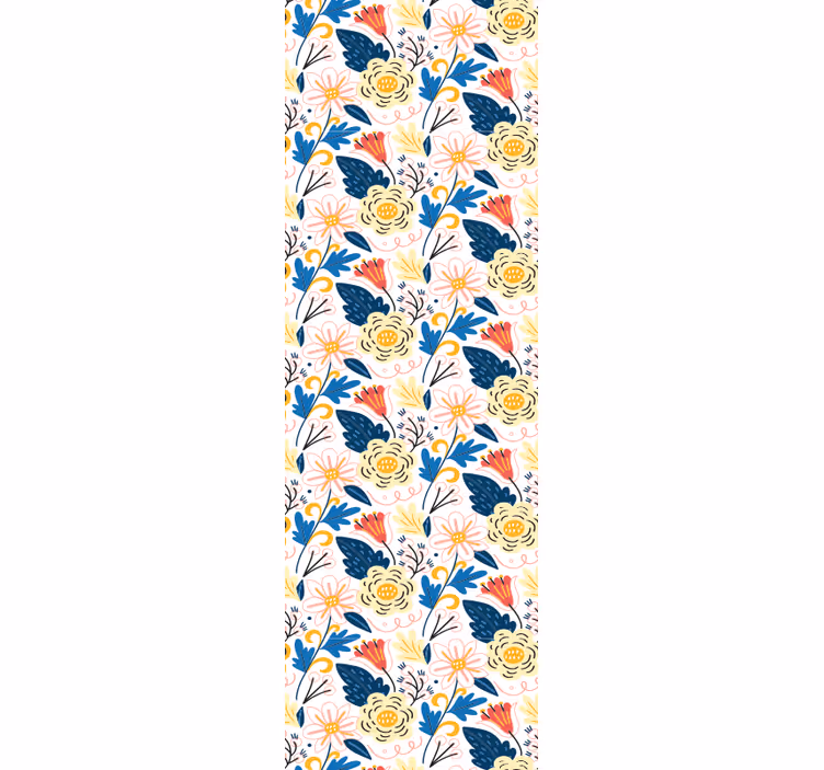 Bloeiend kleurrijk ontwerp bloemen behang - TenStickers