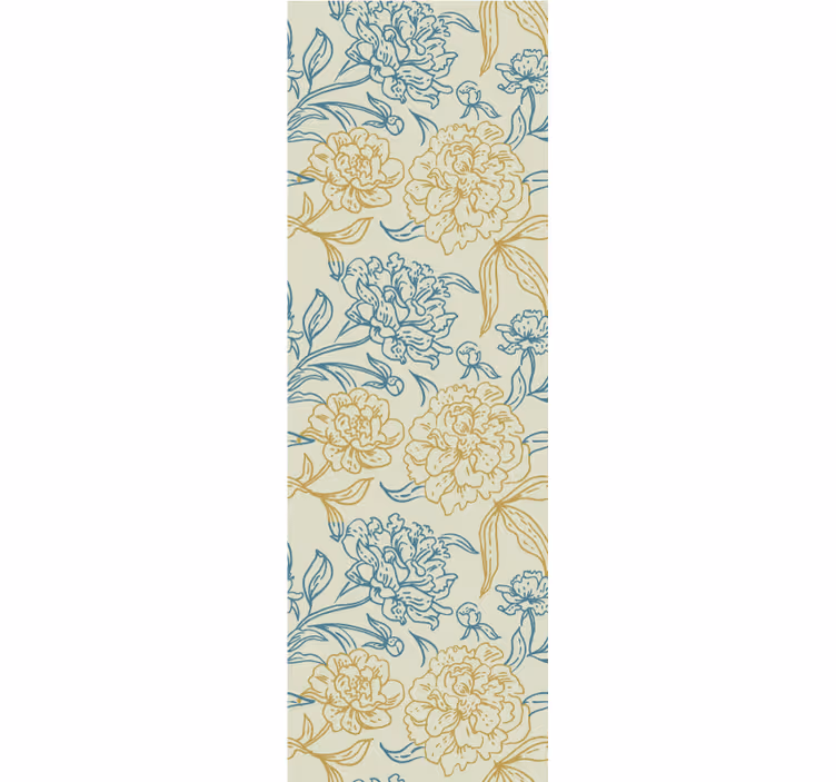 Bloemig pioenroos patroon bloemen behang - TenStickers