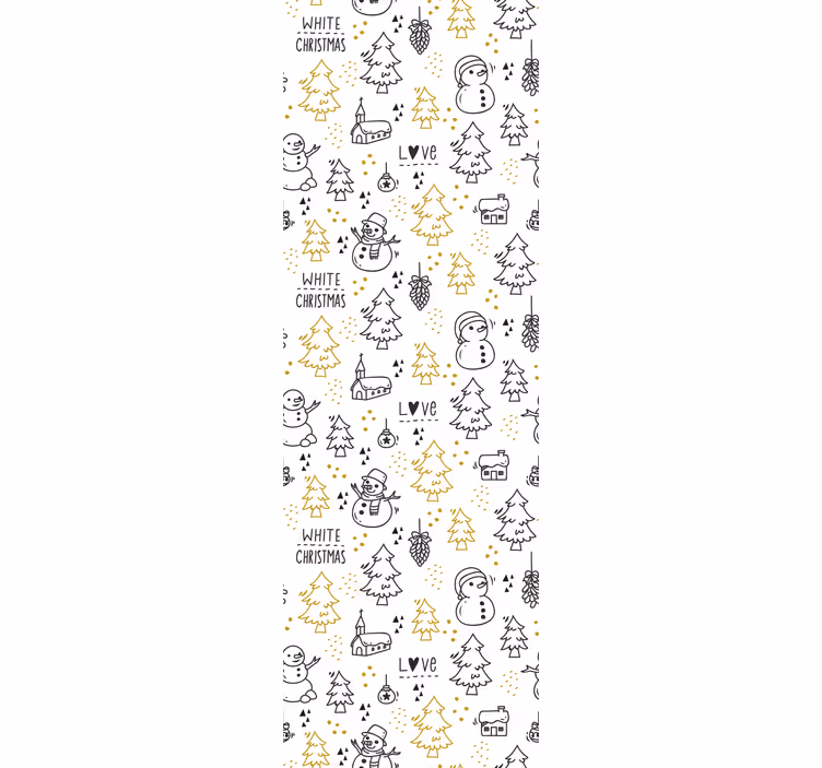 Feestelijk wintertafereel behang kerst - TenStickers