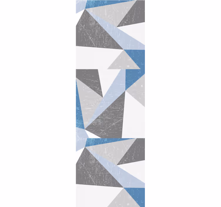 Modern grijs en blauw patroon behang driehoeken - TenStickers