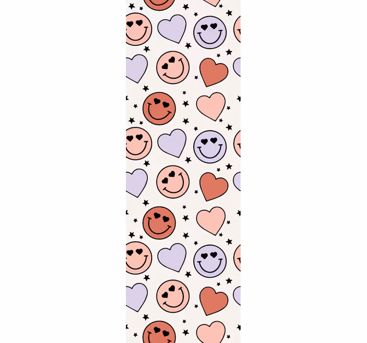 Smiley hartmotief behang tienerkamer - TenStickers
