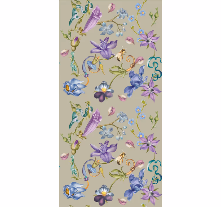 Bloemig fantasie ontwerp bloemen behang - TenStickers