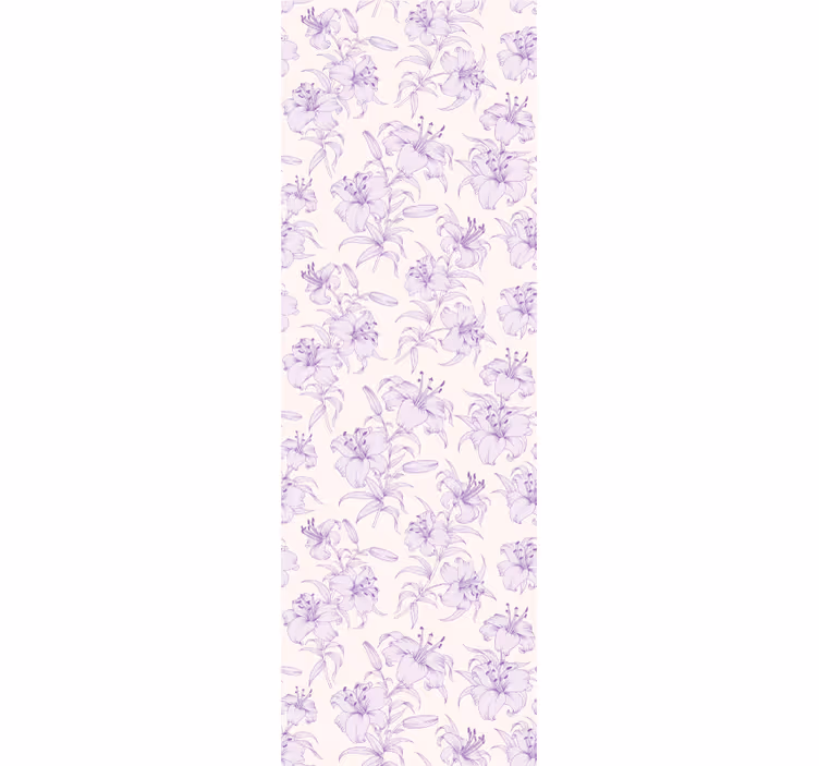 Elegant paars motief bloemen behang - TenStickers