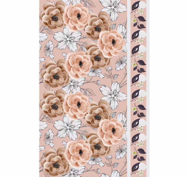 Elegante beige opstelling bloemen behang - TenStickers