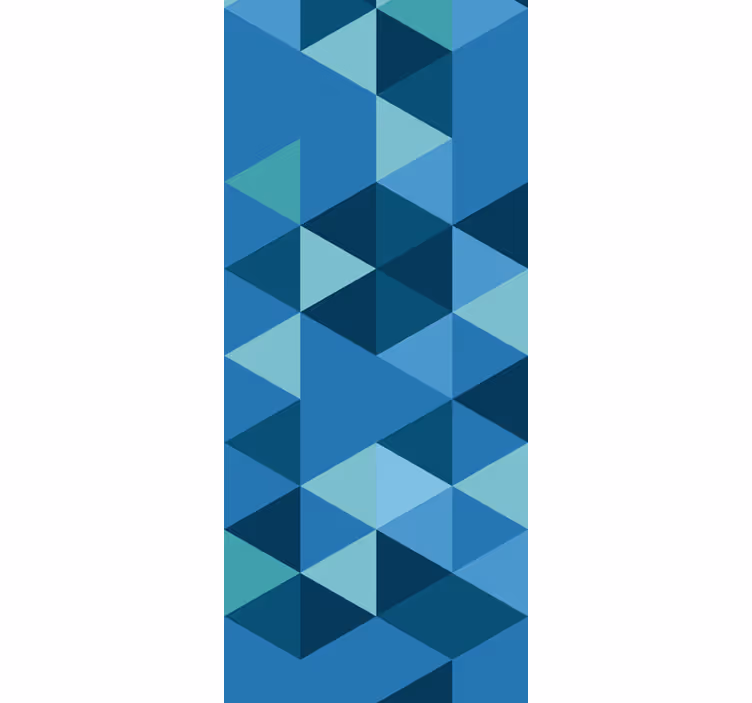Blauwe kleine figuren behang geometrisch - TenStickers