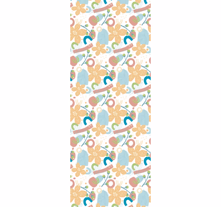 Bloemig eenvoudig motief behang abstract - TenStickers
