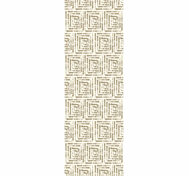 Beige vierkant motief behangpapier ingang - TenStickers