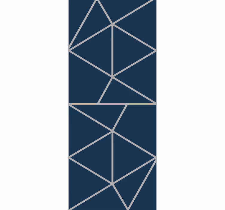 Dunne lijnen blauw motief behang geometrisch - TenStickers