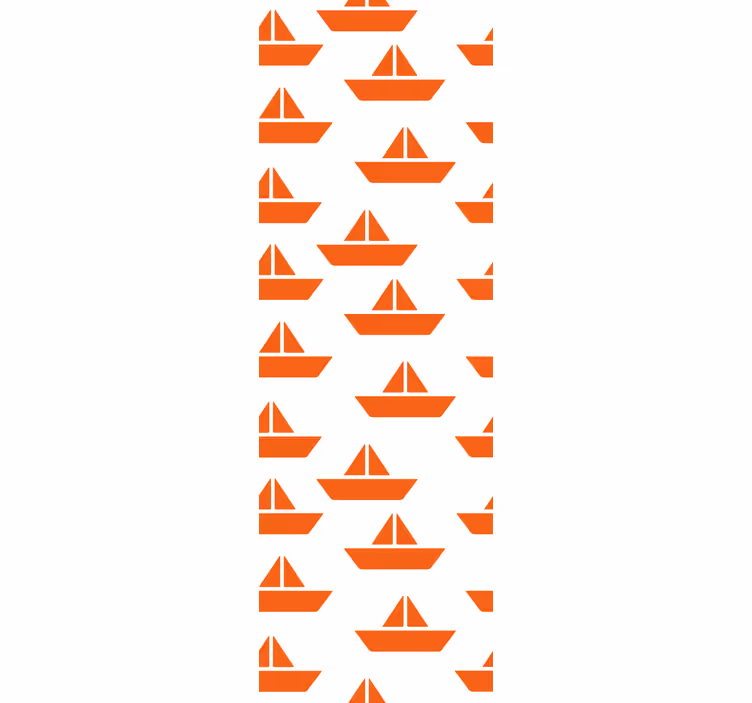 Oranje zeilbootmotief behangpapier kinderkamer - TenStickers