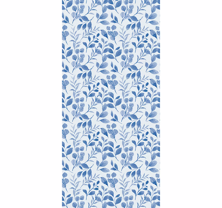 Blauw takpatroon bloemen behang - TenStickers