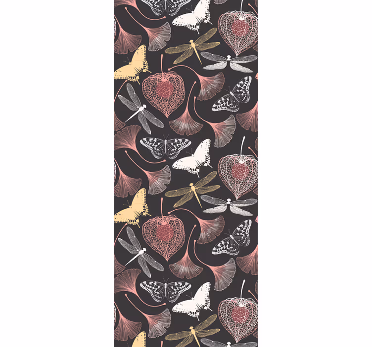 Donkere botanische elegantie behang bladeren - TenStickers