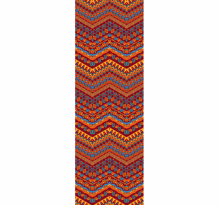 Levendig geometrisch patroon behang woonkamer - TenStickers