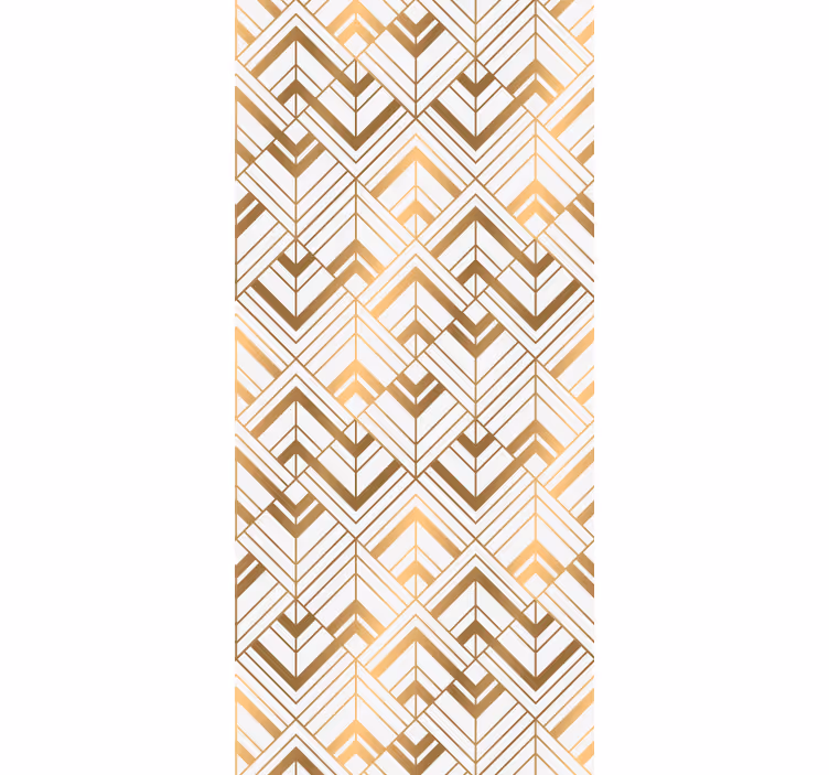 Stijlvol wit en gouden motief behang geometrisch - TenStickers