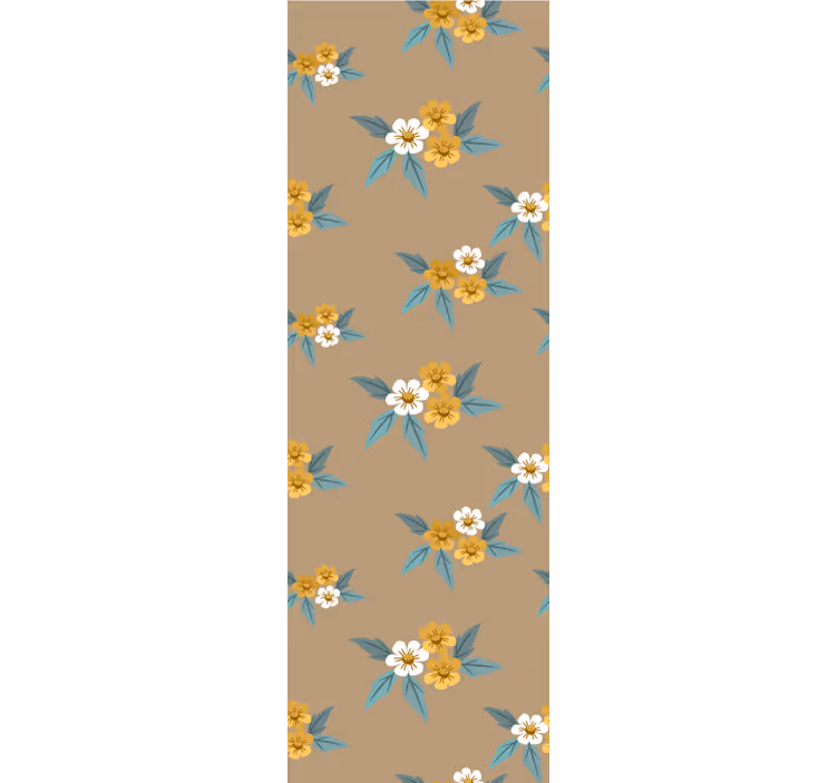 Bruin bloemenmotief bloemen behang - TenStickers
