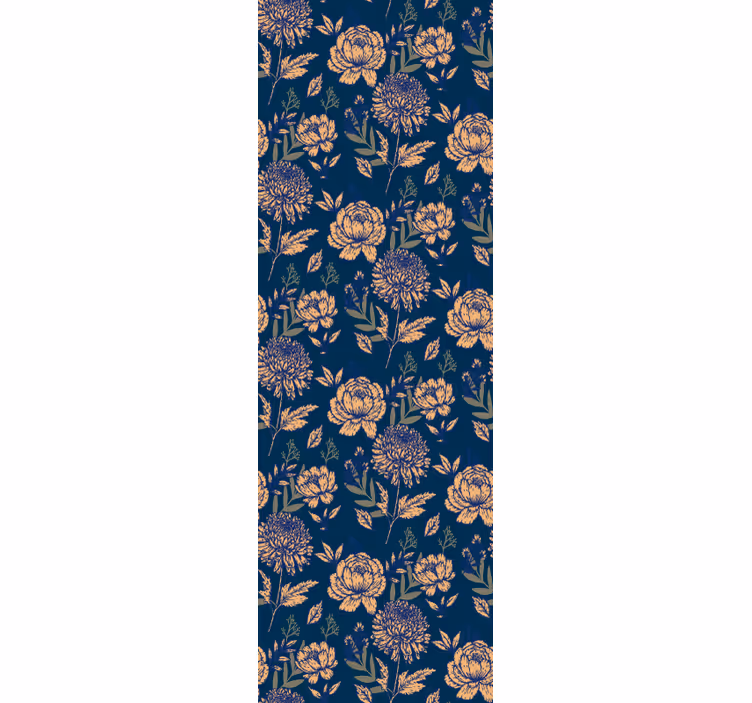 Gouden bloemenpatronen behangpapier ingang - TenStickers