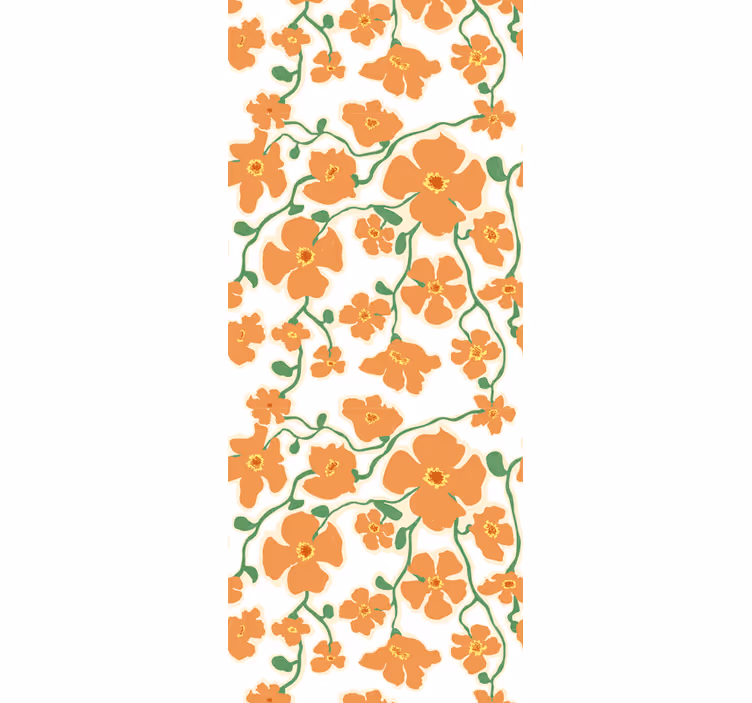 Bloeiende bloemenontwerp bloemen behang - TenStickers