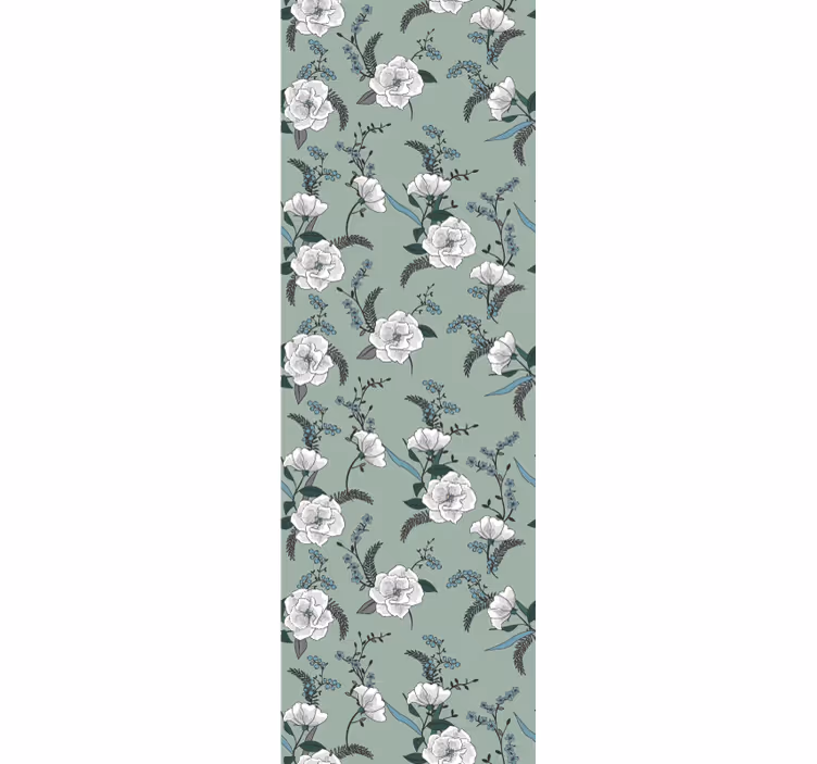 Elegant bloesemgroen motief bloemen behang - TenStickers