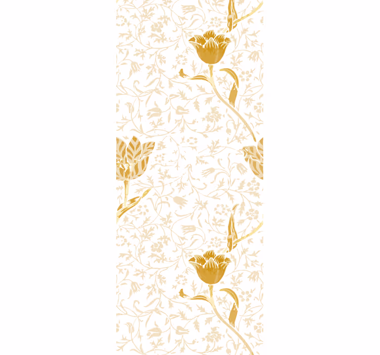 Gouden bloemenontwerp bloemen behang - TenStickers
