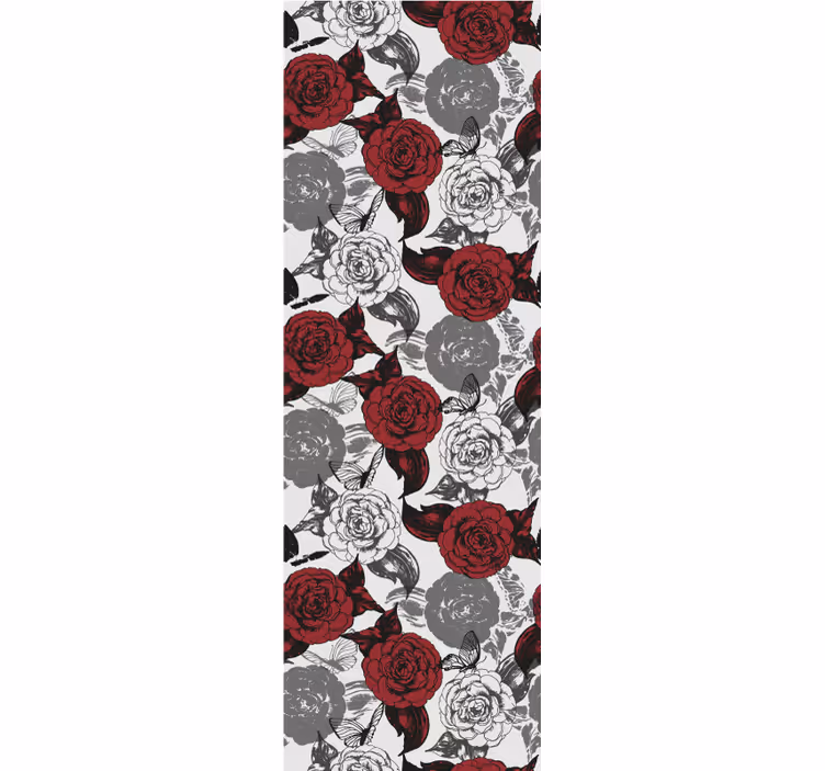 Rode bloemstuk bloemen behang - TenStickers