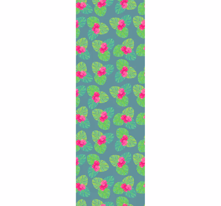 Exotische bloeiende bladeren bloemen behang - TenStickers