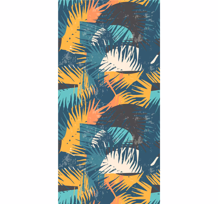 Abstracte kleurrijke palmbomen jungle behang - TenStickers