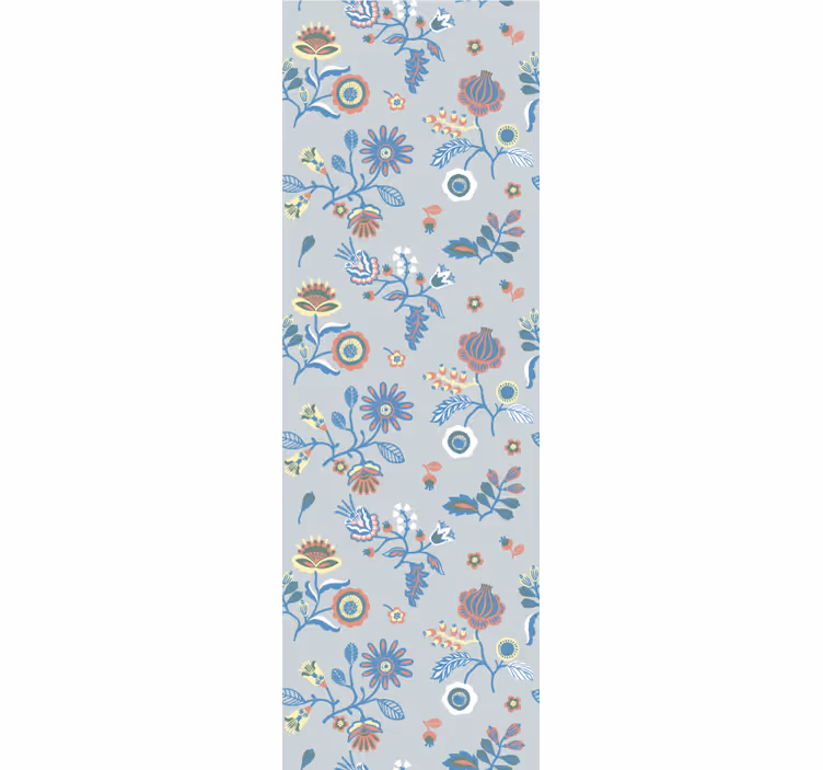 Illustratief bloeiontwerp bloemen behang - TenStickers