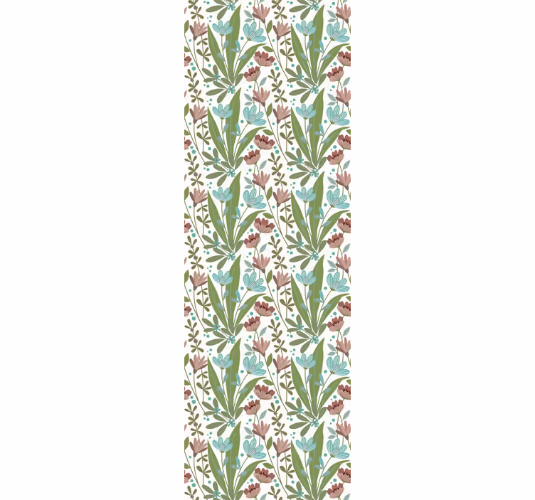 Bloemstuk met bladmotief bloemen behang - TenStickers