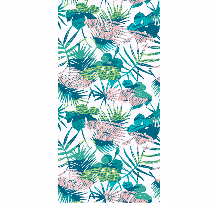 Botanische bladuitbarsting jungle behang - TenStickers