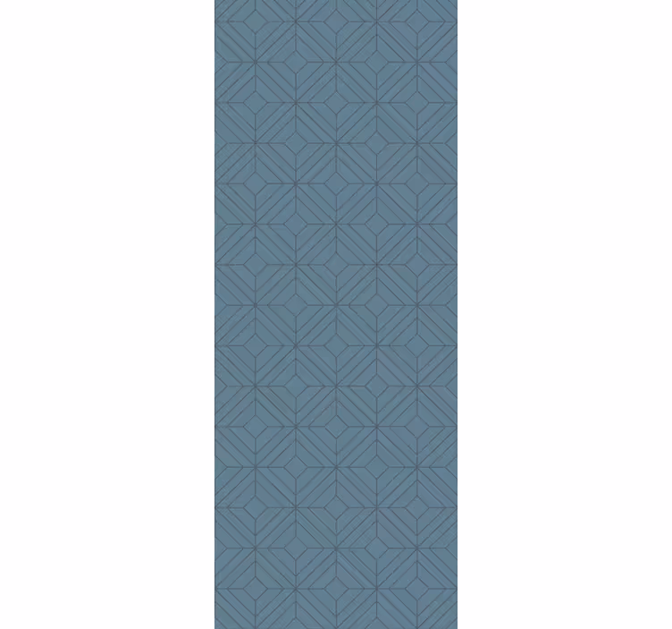 Art déco blauwe lijnen behang geometrisch - TenStickers
