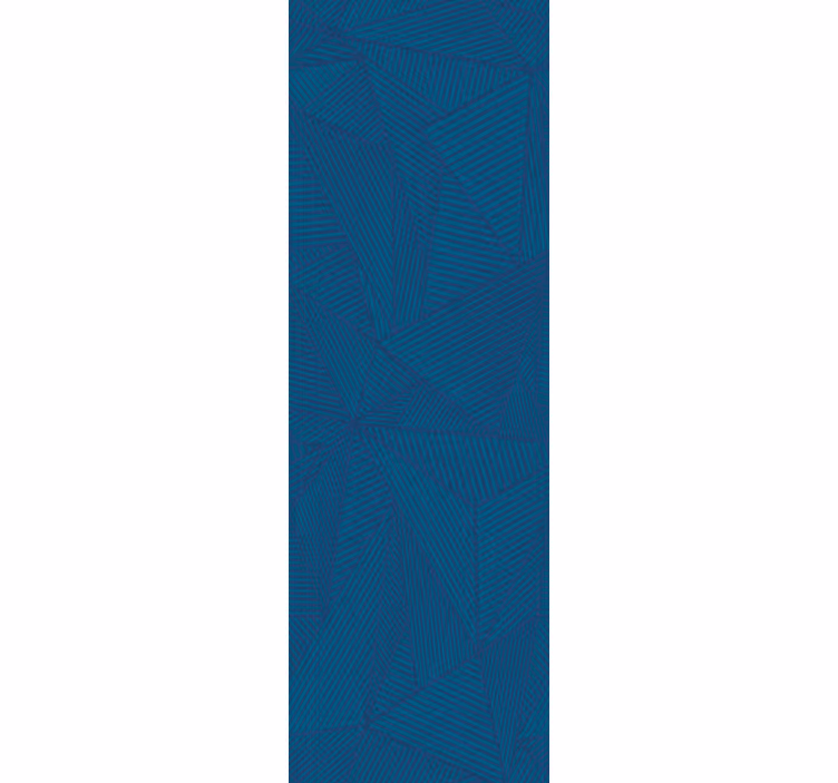 Blauwe geometrische facetten behang driehoeken - TenStickers