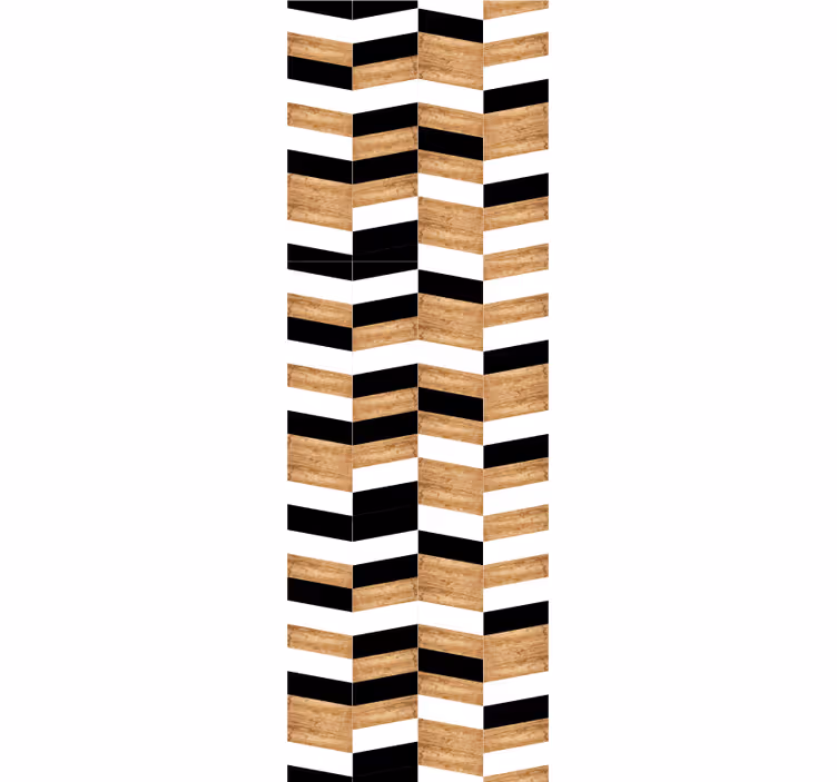 Visgraat hout ontwerp behang strepen horizontaal - TenStickers
