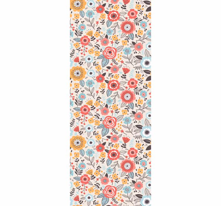 Kleurrijk bloemenontwerp bloemen behang - TenStickers