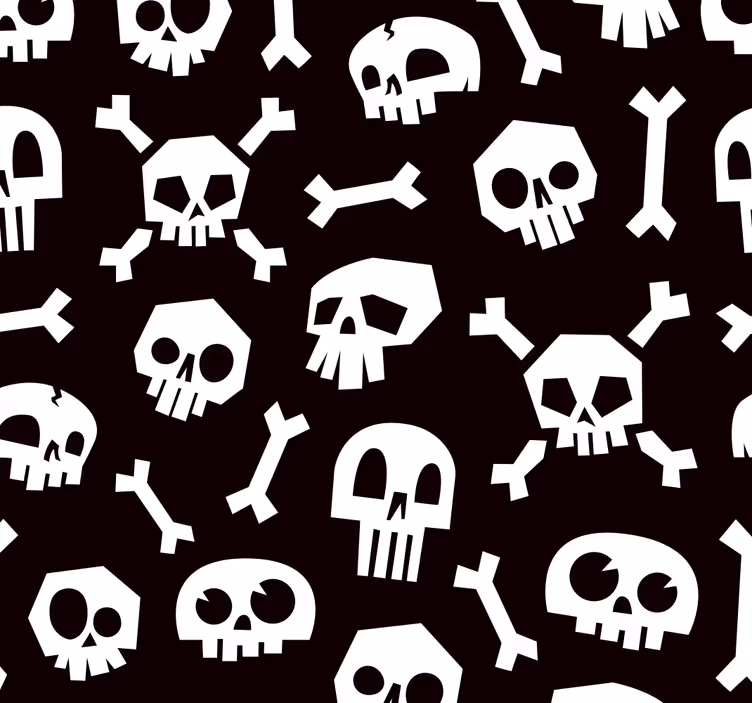 Schedels en botten halloween behang - TenStickers