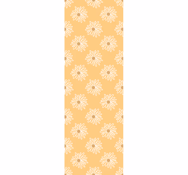 Bloemige gele bloei bloemen behang - TenStickers
