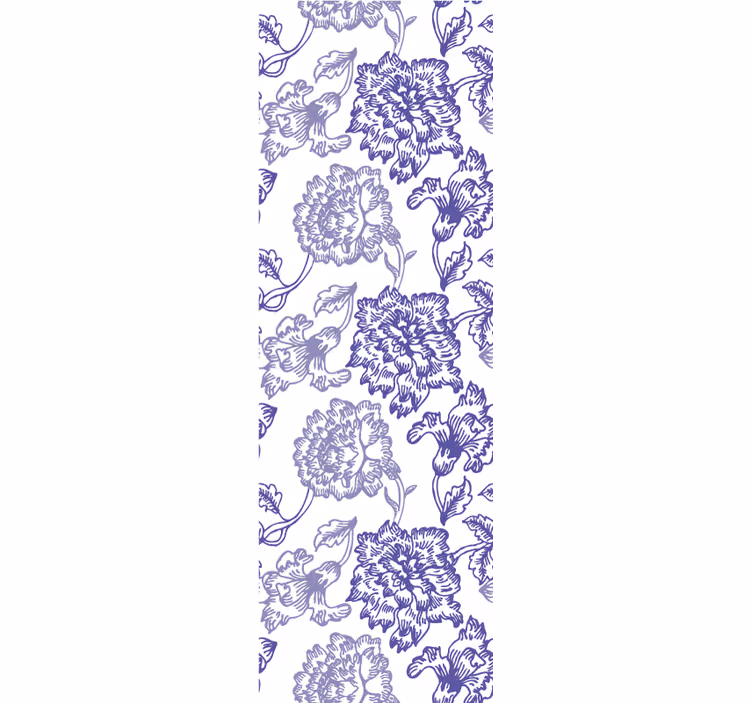 Blauwe indigo bloei behang bloemsierkunst - TenStickers