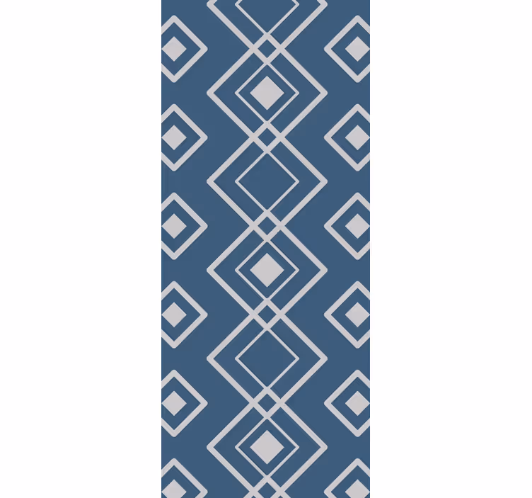Diamantblauw raster behang geometrisch - TenStickers