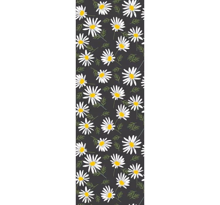 Madeliefjes en bladeren bloemen behang - TenStickers