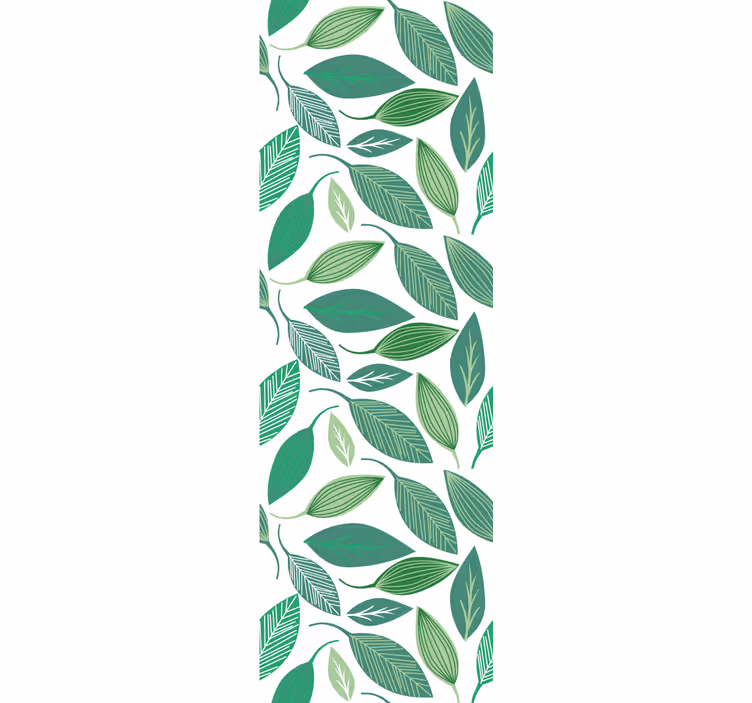 Groene botanische elementen behang bladeren - TenStickers