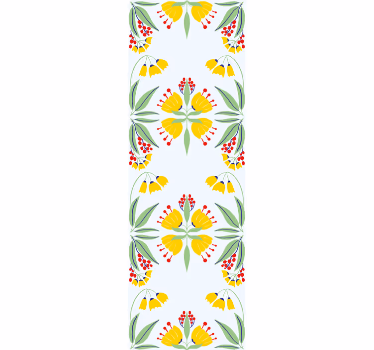 Bloemig geel arrangement bloemen behang - TenStickers