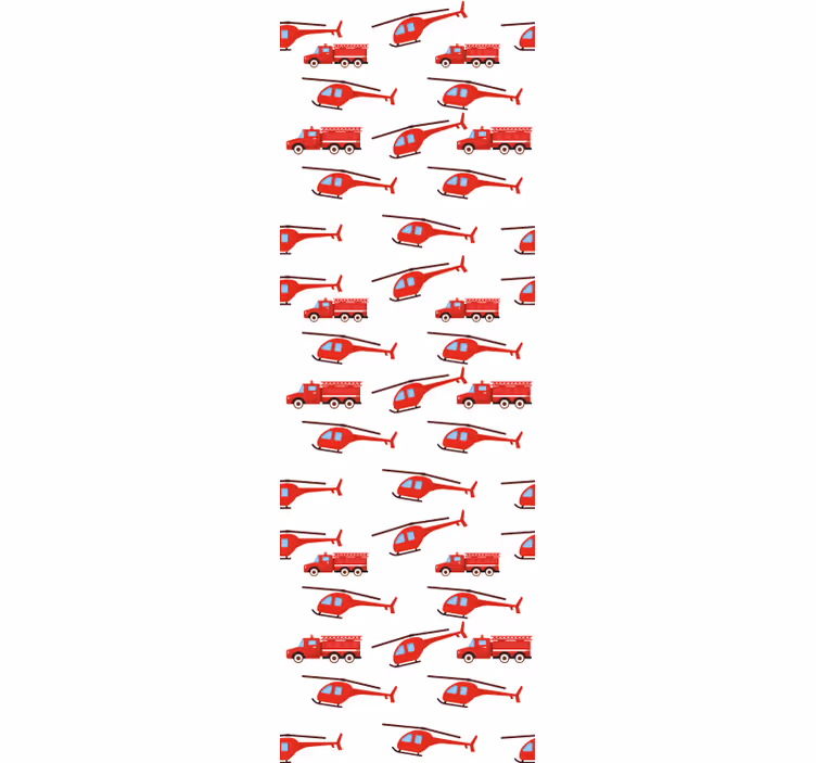 Rode helikopter plezier behangpapier kinderkamer - TenStickers