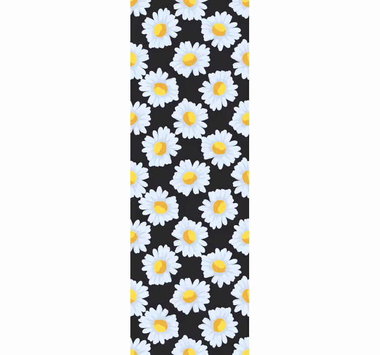 Zwarte madelief bloeit bloemen behang - TenStickers