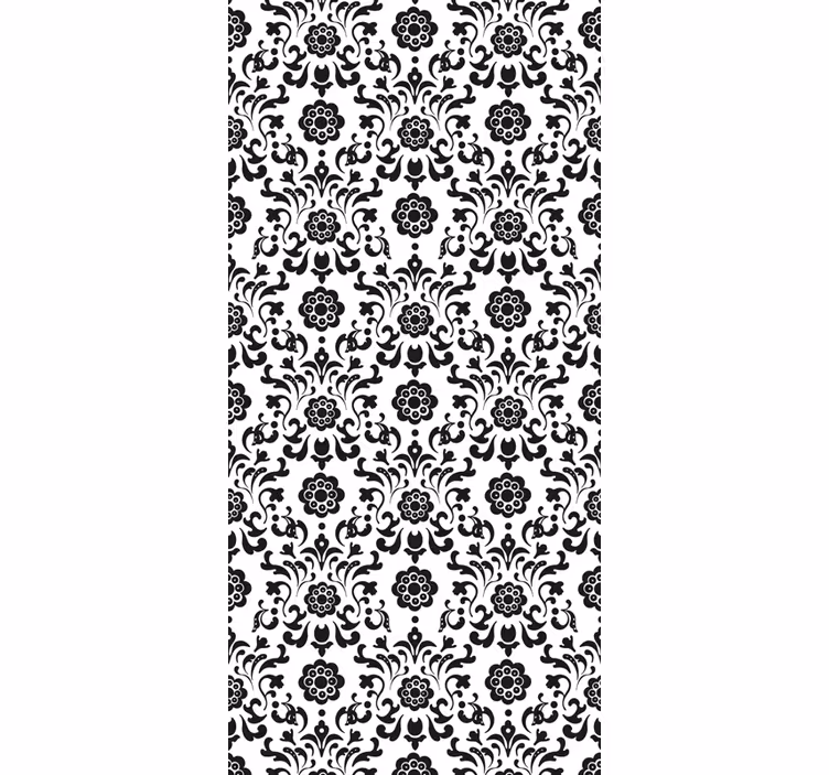 Klassiek zwart-wit behang bloemsierkunst - TenStickers