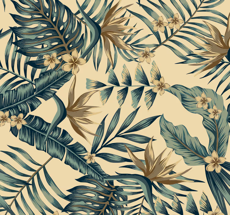 Tropische botanische scène behangpapier natuur - TenStickers
